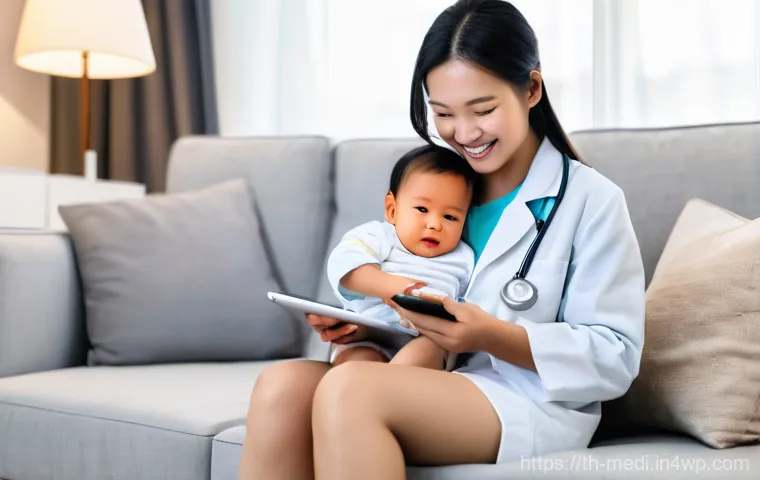 원격의료 서비스의 세부 프로세스 분석 - **Prompt 1: A Young Thai Mother and Child on a Telemedicine Call**
"A cozy and well-lit living r...
